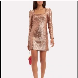 Intermix Hilary Rose Gold Mini Sparkle Sequin Dress NWOT